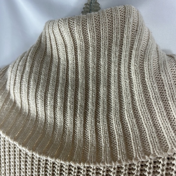 Alya pullover poncho style/cowlneck knittop with elbow patch/long sleeves Sz S/M - Picture 10 of 11